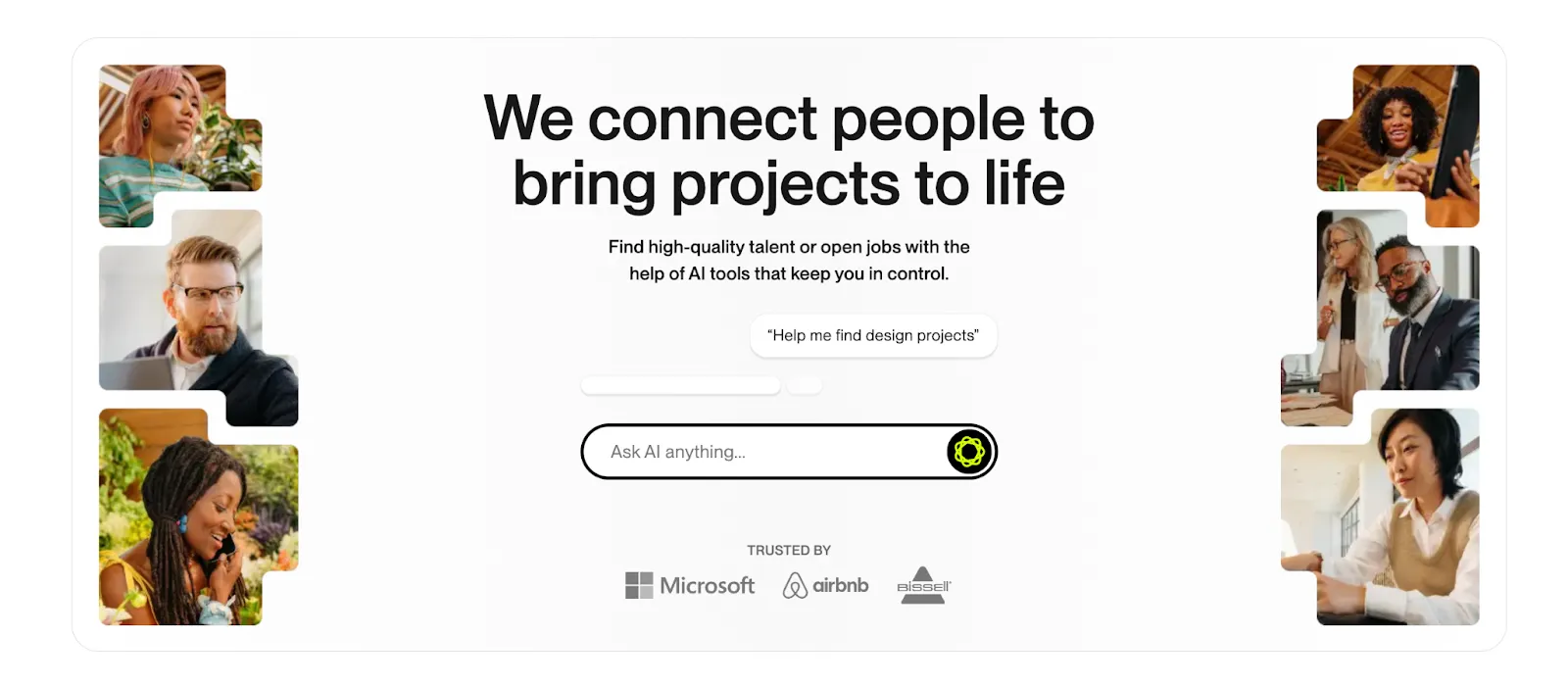 Screenshot of the Upwork homepage