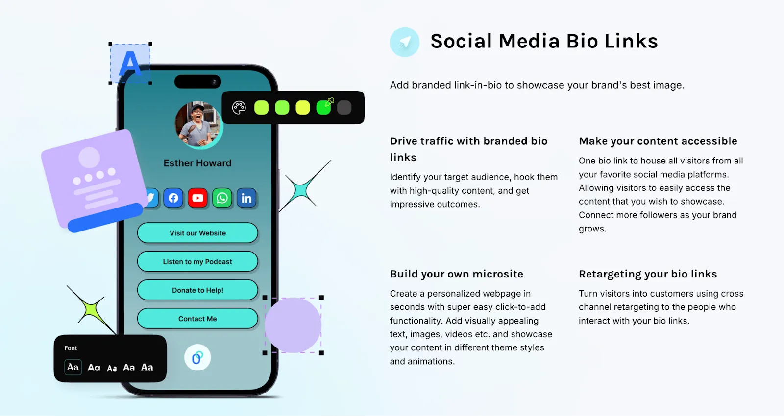 An illustration explaining social media bio links