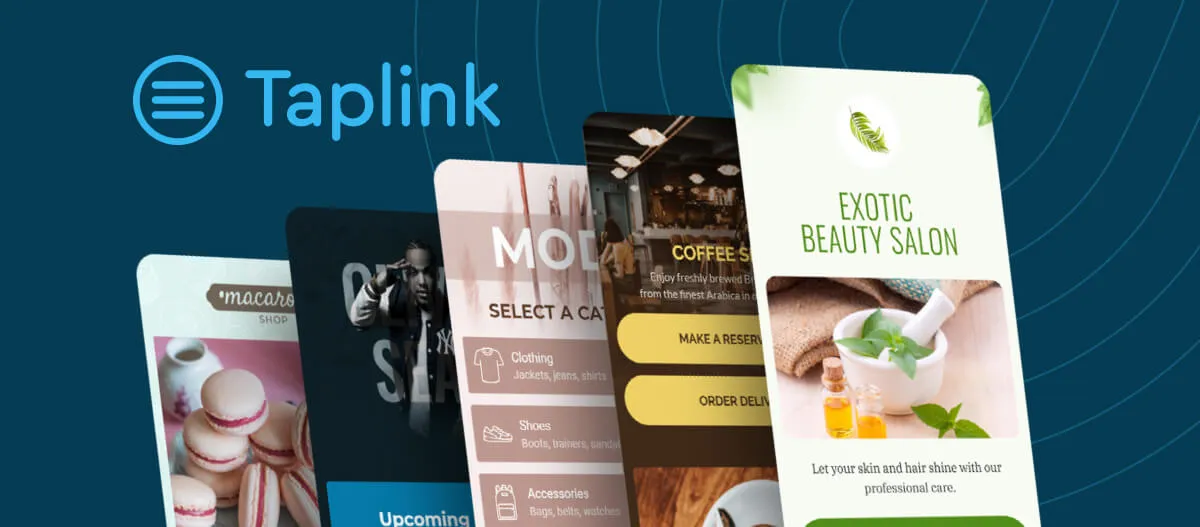 Screenshot of Taplink link-in-bio page examples