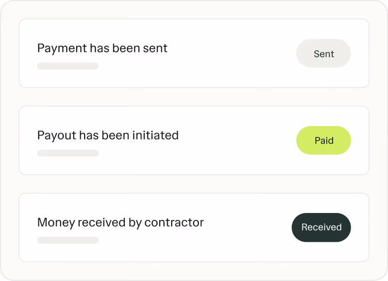 Track bulk payout status until complete in Ruul