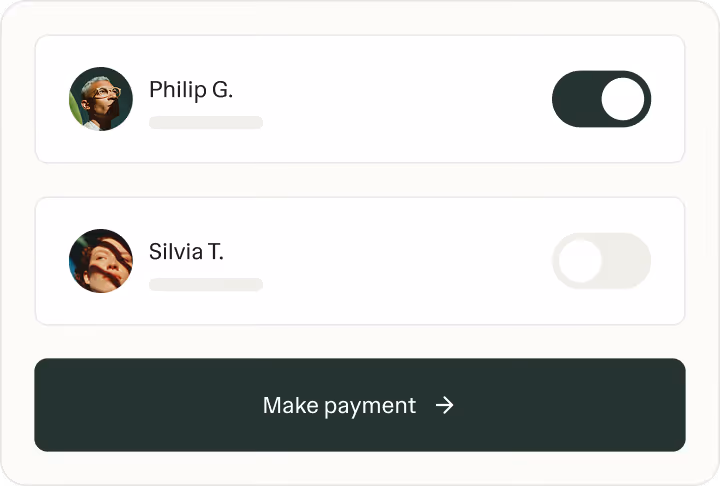 Bulk payment run to multiple contractors with totals in Ruul