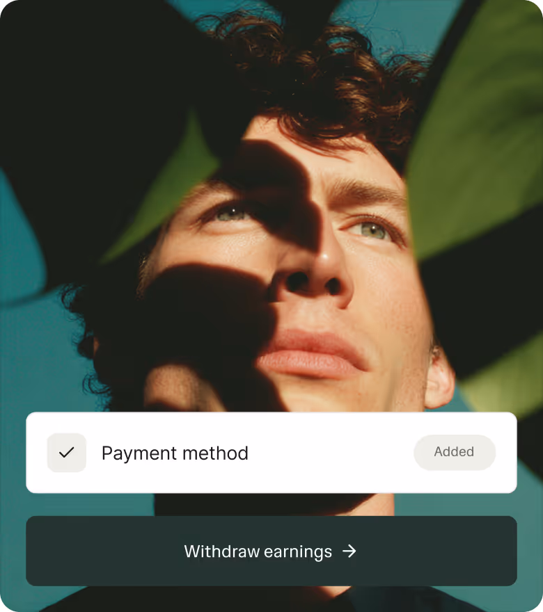 Ruul app: linked payout method and withdraw earnings.