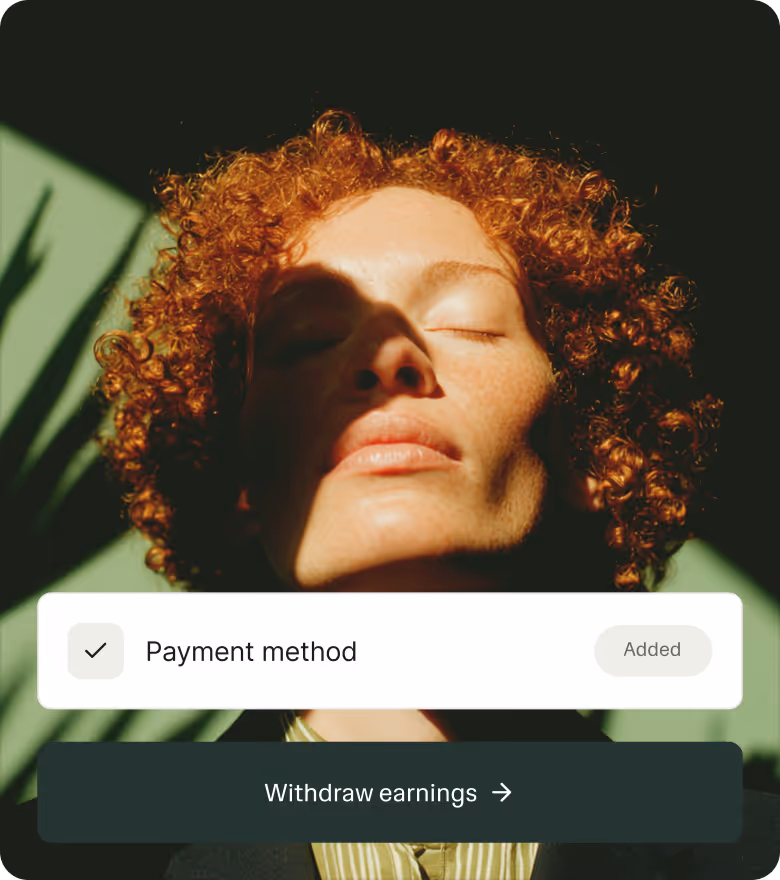 Ruul app: linked payout method and withdraw earnings.